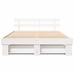 Casa si Gradina - Mobilier - Paturi si accesorii - Paturi - Cadru de pat cu headboard Alb 150 x 200 cm Lemn de brad solid - Infinity.ro