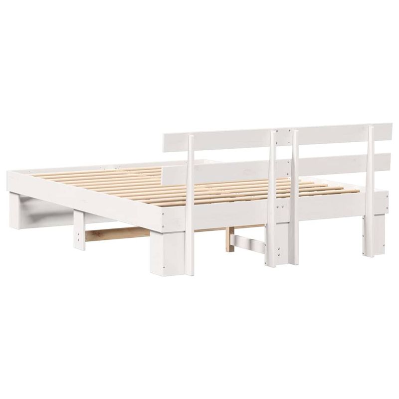 Casa si Gradina - Mobilier - Paturi si accesorii - Paturi - Cadru de pat cu headboard Alb 150 x 200 cm Lemn de brad solid - Infinity.ro