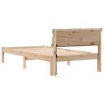 Casa si Gradina - Mobilier - Paturi si accesorii - Paturi - Cadrul de pat cu tablie si LED - 90 x 200 cm - Lemn masiv de pin - Infinity.ro