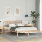 Casa si Gradina - Mobilier - Paturi si accesorii - Paturi - Cadru de pat cu headboard Maro 120 x 200 cm Lemn de brad solid - Infinity.ro