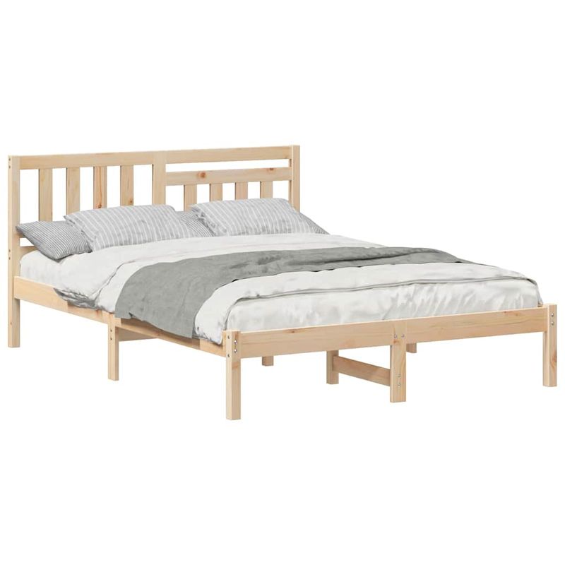 Casa si Gradina - Mobilier - Paturi si accesorii - Paturi - Cadru de pat cu headboard Maro 120 x 200 cm Lemn de brad solid - Infinity.ro