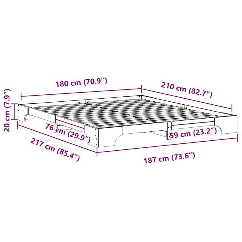 Casa si Gradina - Mobilier - Paturi si accesorii - Paturi - Cadru de pat de podea Maro 180 x 210 cm Lemn masiv de pin - Infinity.ro