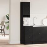 Casa si Gradina - Mobilier - Comode si corpuri - Corpuri bucatarie - Dulap de bucatarie cu sertar cu raft cu depozitare cu usa Stejar negru Lemn compozit - Infinity.ro