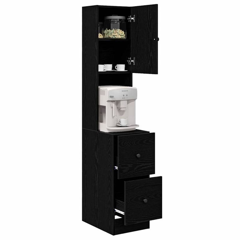 Casa si Gradina - Mobilier - Comode si corpuri - Corpuri bucatarie - Dulap de bucatarie cu sertar cu raft cu depozitare cu usa Stejar negru Lemn compozit - Infinity.ro