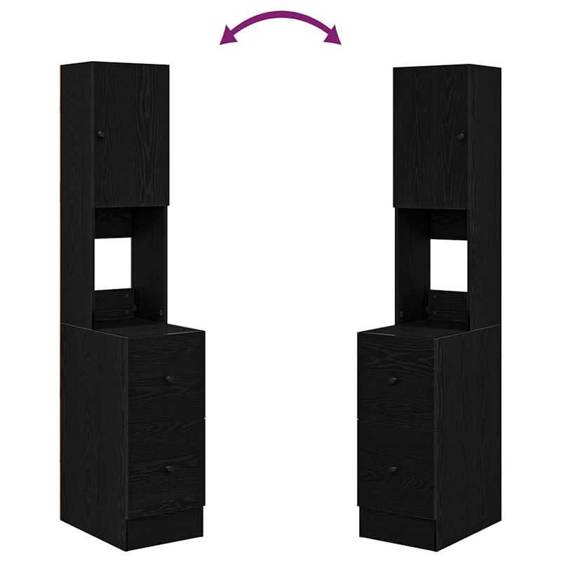 Casa si Gradina - Mobilier - Comode si corpuri - Corpuri bucatarie - Dulap de bucatarie cu sertar cu raft cu depozitare cu usa Stejar negru Lemn compozit - Infinity.ro