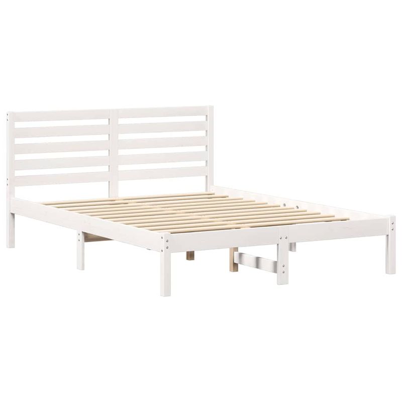 Casa si Gradina - Mobilier - Paturi si accesorii - Paturi - Cadru de pat cu headboard Alb 120 x 200 cm Lemn de brad solid - Infinity.ro