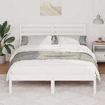 Casa si Gradina - Mobilier - Paturi si accesorii - Paturi - Cadru de pat cu headboard Alb 120 x 200 cm Lemn de brad solid - Infinity.ro