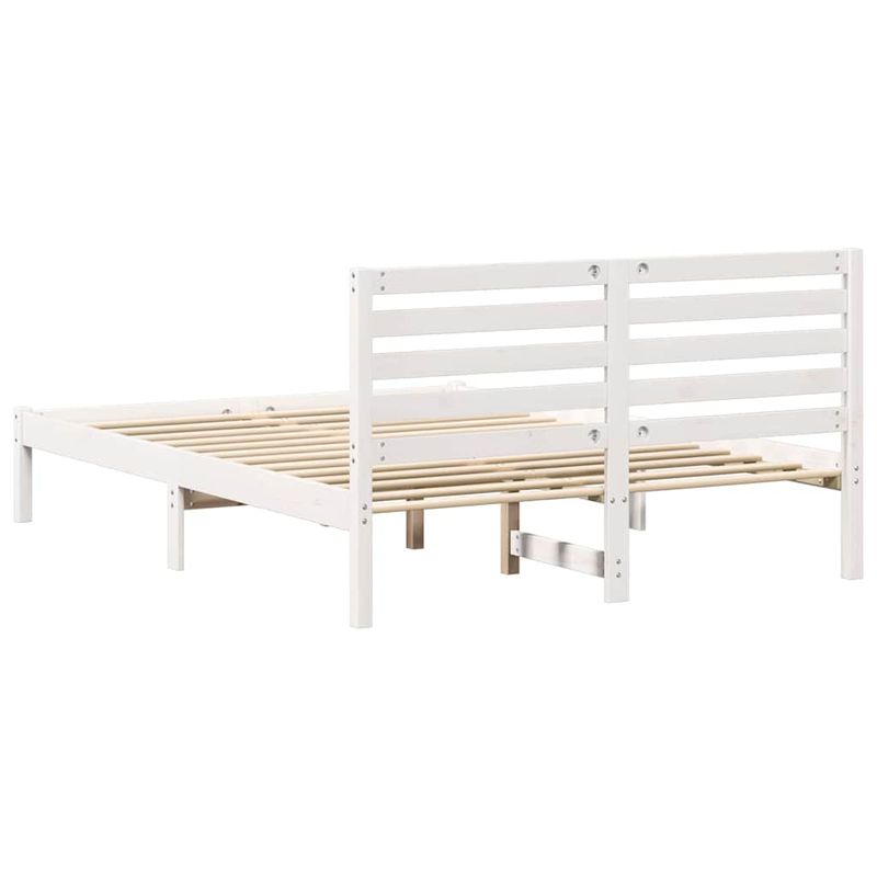 Casa si Gradina - Mobilier - Paturi si accesorii - Paturi - Cadru de pat cu headboard Alb 120 x 200 cm Lemn de brad solid - Infinity.ro