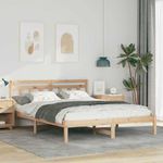 Casa si Gradina - Mobilier - Paturi si accesorii - Paturi - Cadru de pat cu headboard Maro 150 x 200 cm Lemn masiv de pin - Infinity.ro