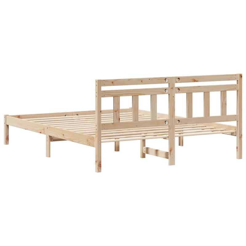 Casa si Gradina - Mobilier - Paturi si accesorii - Paturi - Cadru de pat cu headboard Maro 150 x 200 cm Lemn masiv de pin - Infinity.ro