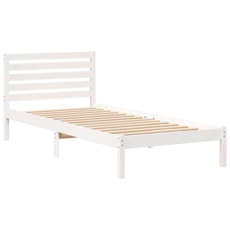Casa si Gradina - Mobilier - Paturi si accesorii - Paturi - Cadru de pat cu headboard Alb 80 x 210 cm Lemn de brad solid - Infinity.ro
