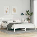 Casa si Gradina - Mobilier - Paturi si accesorii - Paturi - Cadru de pat cu headboard Alb 160 x 210 cm Lemn de brad solid - Infinity.ro