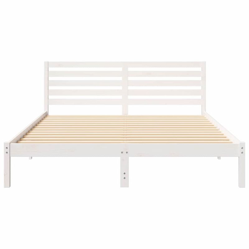 Casa si Gradina - Mobilier - Paturi si accesorii - Paturi - Cadru de pat cu headboard Alb 160 x 210 cm Lemn de brad solid - Infinity.ro