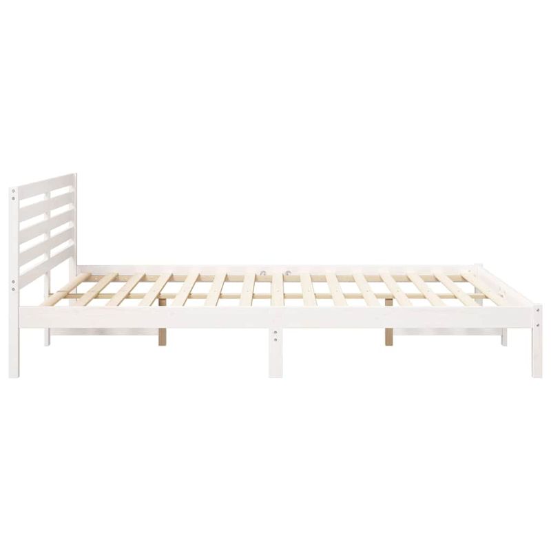 Casa si Gradina - Mobilier - Paturi si accesorii - Paturi - Cadru de pat cu headboard Alb 160 x 210 cm Lemn de brad solid - Infinity.ro