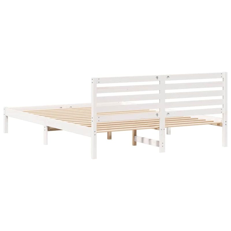 Casa si Gradina - Mobilier - Paturi si accesorii - Paturi - Cadru de pat cu headboard Alb 160 x 210 cm Lemn de brad solid - Infinity.ro
