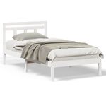 Casa si Gradina - Mobilier - Paturi si accesorii - Paturi - Cadru de pat Alb 100 x 200 cm Lemn masiv de pin - Infinity.ro