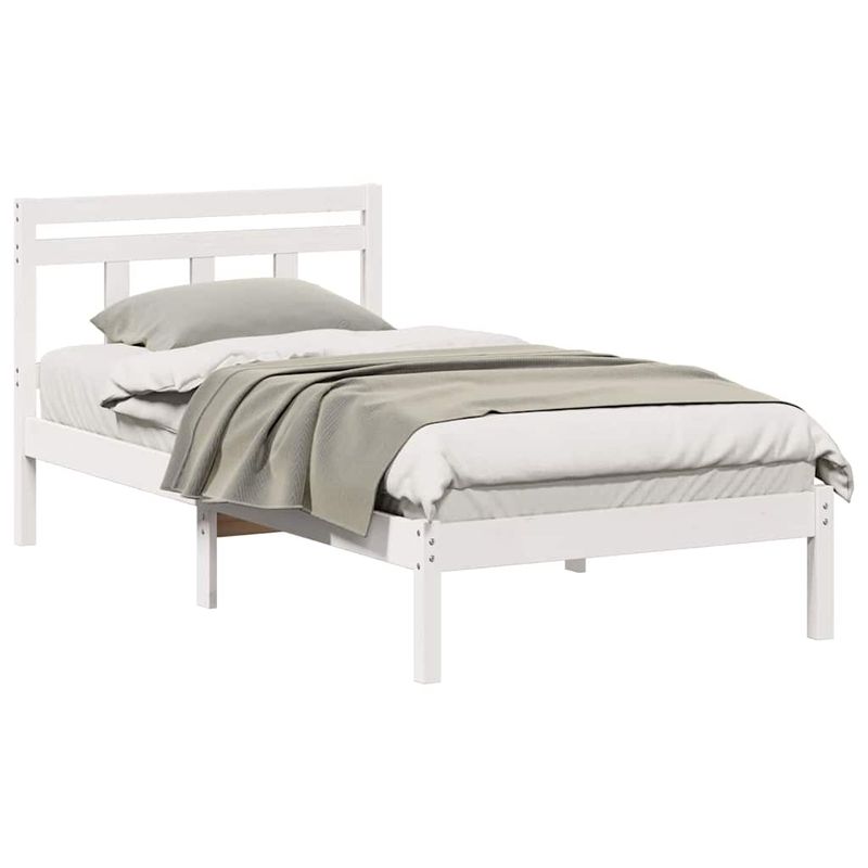 Casa si Gradina - Mobilier - Paturi si accesorii - Paturi - Cadru de pat Alb 100 x 200 cm Lemn masiv de pin - Infinity.ro