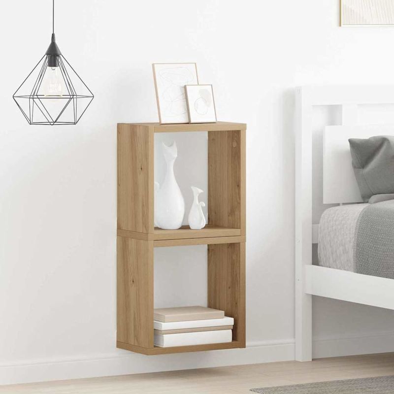 Casa si Gradina - Mobilier - Biblioteci si rafturi - Rafturi - Rafturi pe Perete Stejar Artizanal MDF 26 x 15 x 26 cm - Infinity.ro