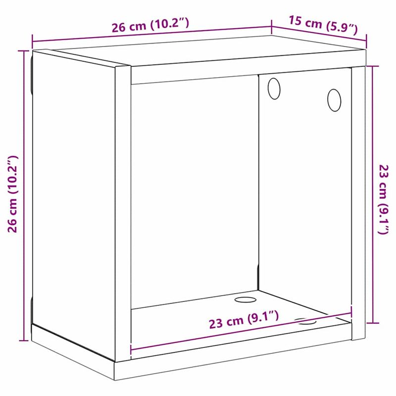 Casa si Gradina - Mobilier - Biblioteci si rafturi - Rafturi - Rafturi pe Perete Stejar Artizanal MDF 26 x 15 x 26 cm - Infinity.ro