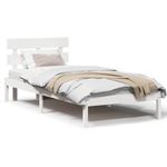 Casa si Gradina - Mobilier - Paturi si accesorii - Paturi - Cadru de pat cu spatar Alb 90x190 cm Lemn masiv de pin - Infinity.ro