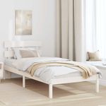 Casa si Gradina - Mobilier - Paturi si accesorii - Paturi - Cadru de pat cu spatar Alb 90x190 cm Lemn masiv de pin - Infinity.ro