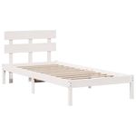 Casa si Gradina - Mobilier - Paturi si accesorii - Paturi - Cadru de pat cu spatar Alb 90x190 cm Lemn masiv de pin - Infinity.ro