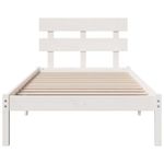 Casa si Gradina - Mobilier - Paturi si accesorii - Paturi - Cadru de pat cu spatar Alb 90x190 cm Lemn masiv de pin - Infinity.ro