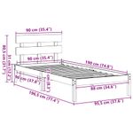 Casa si Gradina - Mobilier - Paturi si accesorii - Paturi - Cadru de pat cu spatar Alb 90x190 cm Lemn masiv de pin - Infinity.ro
