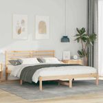 Casa si Gradina - Mobilier - Paturi si accesorii - Paturi - Cadru de pat cu headboard Maro 140 x 200 cm Lemn de brad solid - Infinity.ro