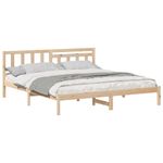 Casa si Gradina - Mobilier - Paturi si accesorii - Paturi - Cadru de pat cu headboard Maro 140 x 200 cm Lemn de brad solid - Infinity.ro