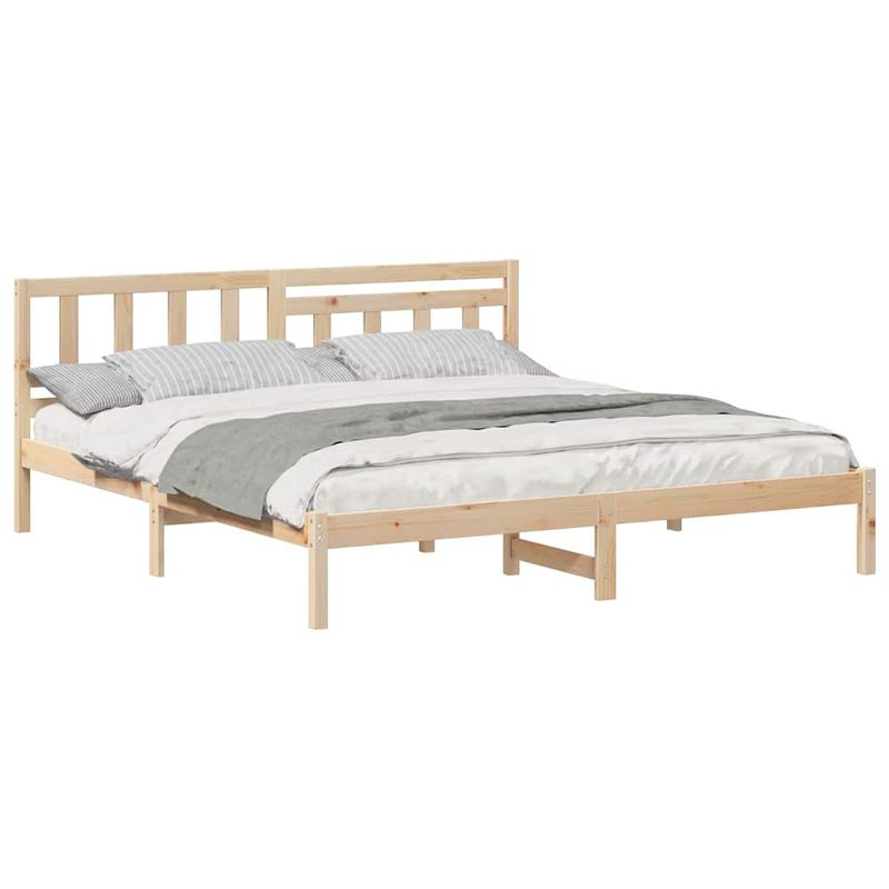 Casa si Gradina - Mobilier - Paturi si accesorii - Paturi - Cadru de pat cu headboard Maro 140 x 200 cm Lemn de brad solid - Infinity.ro