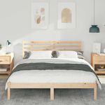 Casa si Gradina - Mobilier - Paturi si accesorii - Paturi - Cadru de pat cu headboard Maro 140 x 200 cm Lemn de brad solid - Infinity.ro