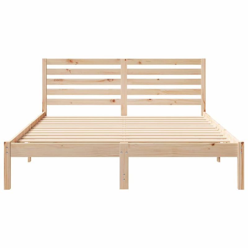 Casa si Gradina - Mobilier - Paturi si accesorii - Paturi - Cadru de pat cu headboard Maro 140 x 200 cm Lemn de brad solid - Infinity.ro