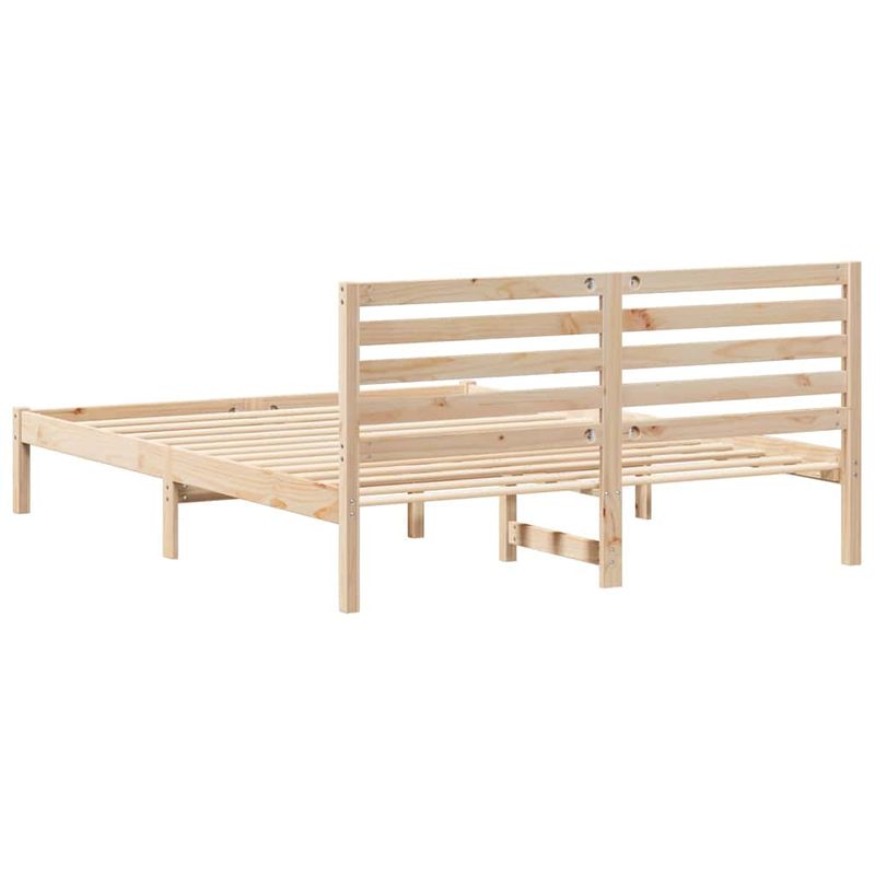 Casa si Gradina - Mobilier - Paturi si accesorii - Paturi - Cadru de pat cu headboard Maro 140 x 200 cm Lemn de brad solid - Infinity.ro