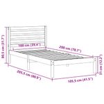 Casa si Gradina - Mobilier - Paturi si accesorii - Paturi - Cadru de pat Maro ceruit 100 x 200 cm Lemn de brad solid - Infinity.ro