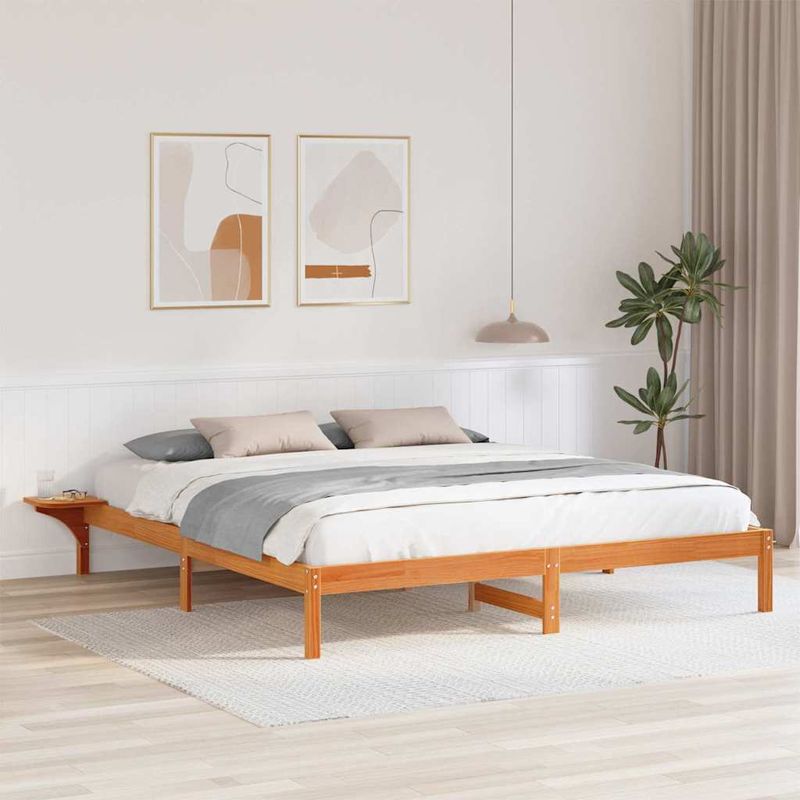 Casa si Gradina - Mobilier - Paturi si accesorii - Paturi - Cadru de pat cu mese laterale Maro ceruit 180 x 200 cm - Infinity.ro
