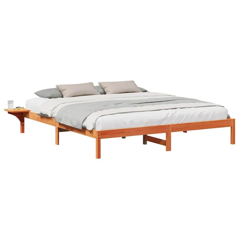 Casa si Gradina - Mobilier - Paturi si accesorii - Paturi - Cadru de pat cu mese laterale Maro ceruit 180 x 200 cm - Infinity.ro