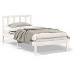 Casa si Gradina - Mobilier - Paturi si accesorii - Paturi - Cadru de pat cu headboard Alb 90 x 200 cm Lemn de brad solid - Infinity.ro