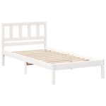 Casa si Gradina - Mobilier - Paturi si accesorii - Paturi - Cadru de pat cu headboard Alb 90 x 200 cm Lemn de brad solid - Infinity.ro