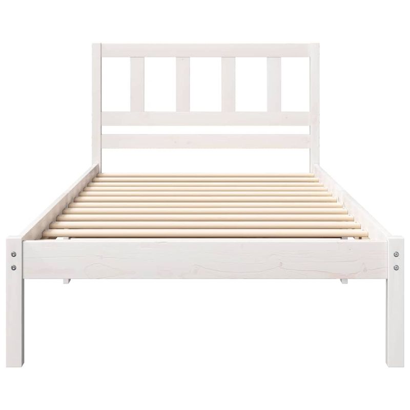Casa si Gradina - Mobilier - Paturi si accesorii - Paturi - Cadru de pat cu headboard Alb 90 x 200 cm Lemn de brad solid - Infinity.ro