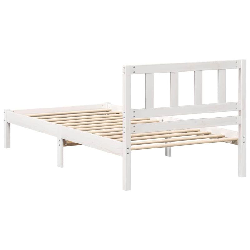 Casa si Gradina - Mobilier - Paturi si accesorii - Paturi - Cadru de pat cu headboard Alb 90 x 200 cm Lemn de brad solid - Infinity.ro