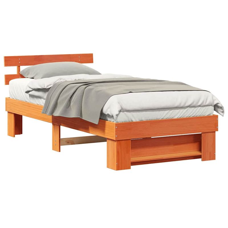 Casa si Gradina - Mobilier - Paturi si accesorii - Paturi - Cadru de pat Maro ceruit 90 x 190 cm Lemn de brad solid - Infinity.ro