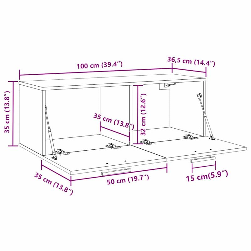 Casa si Gradina - Mobilier - Dulapuri si sifoniere - Dulapuri - Dulap de perete Stejar negru 100 x 36.5 x 35 cm Lemn compozit - Infinity.ro