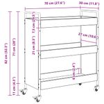 Casa si Gradina - Bucatarie si vesela - Ustensile bucatarie - Cosuri servire - Troler de Bucatarie Lemn vechi 70 x 30 x 82 cm Lemn compozit - Infinity.ro
