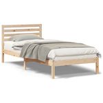 Casa si Gradina - Mobilier - Paturi si accesorii - Paturi - Cadru de pat cu headboard Maro 90 x 210 cm Lemn de brad solid - Infinity.ro