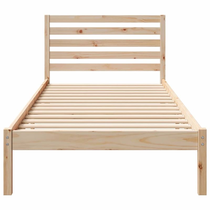 Casa si Gradina - Mobilier - Paturi si accesorii - Paturi - Cadru de pat cu headboard Maro 90 x 210 cm Lemn de brad solid - Infinity.ro