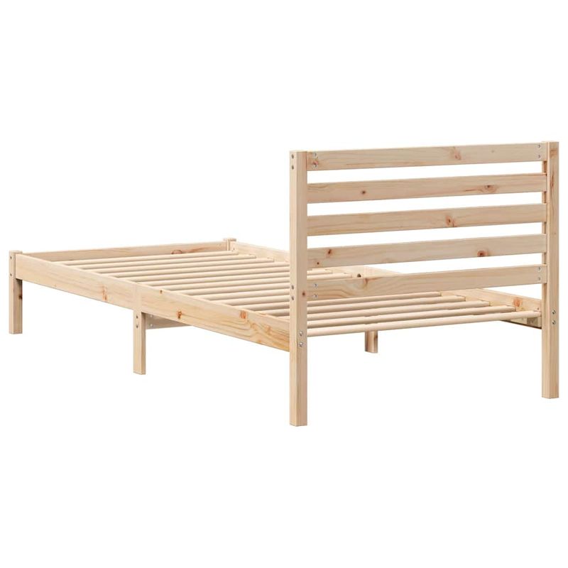 Casa si Gradina - Mobilier - Paturi si accesorii - Paturi - Cadru de pat cu headboard Maro 90 x 210 cm Lemn de brad solid - Infinity.ro
