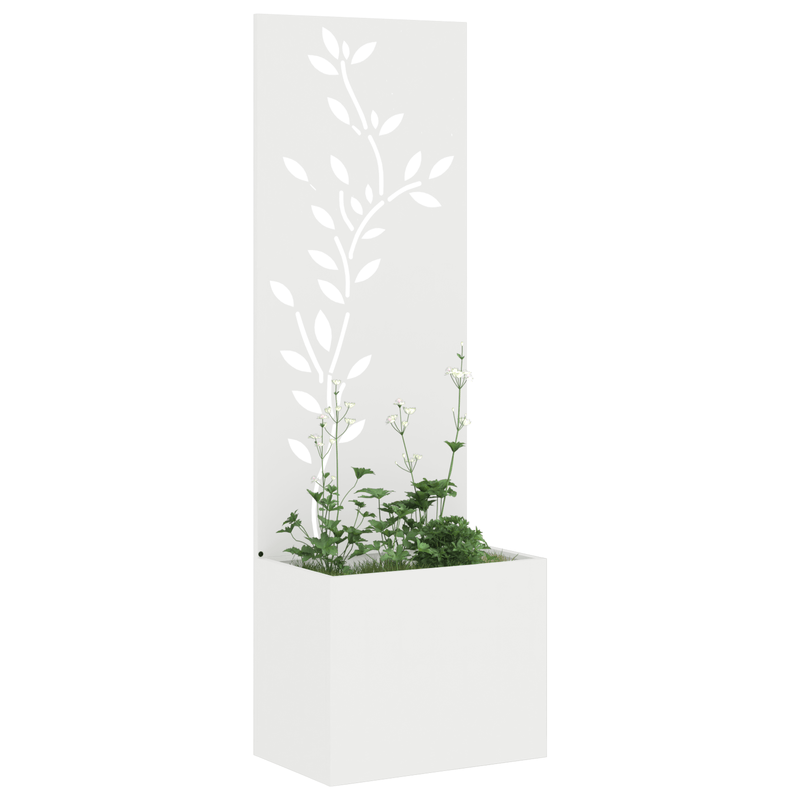 Casa si Gradina - Gradinarit si plante - Plante si ghivece - Ghivece si suporturi - Ghiveci de Gradina cu Panou Decorativ Alb 50 x 140 cm - Infinity.ro