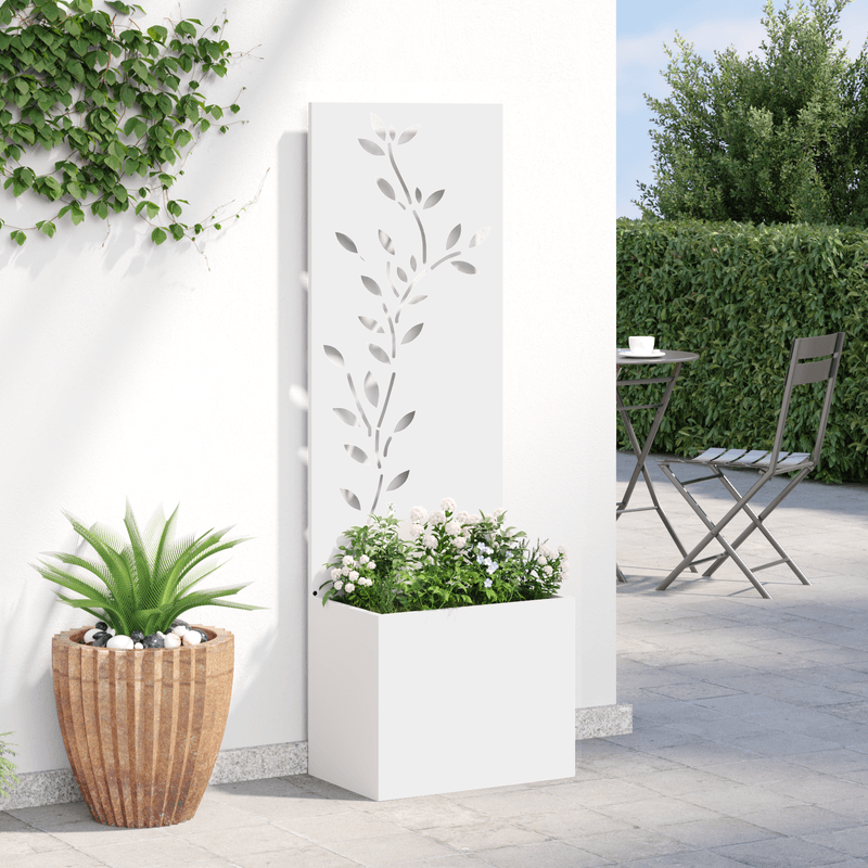 Casa si Gradina - Gradinarit si plante - Plante si ghivece - Ghivece si suporturi - Ghiveci de Gradina cu Panou Decorativ Alb 50 x 140 cm - Infinity.ro