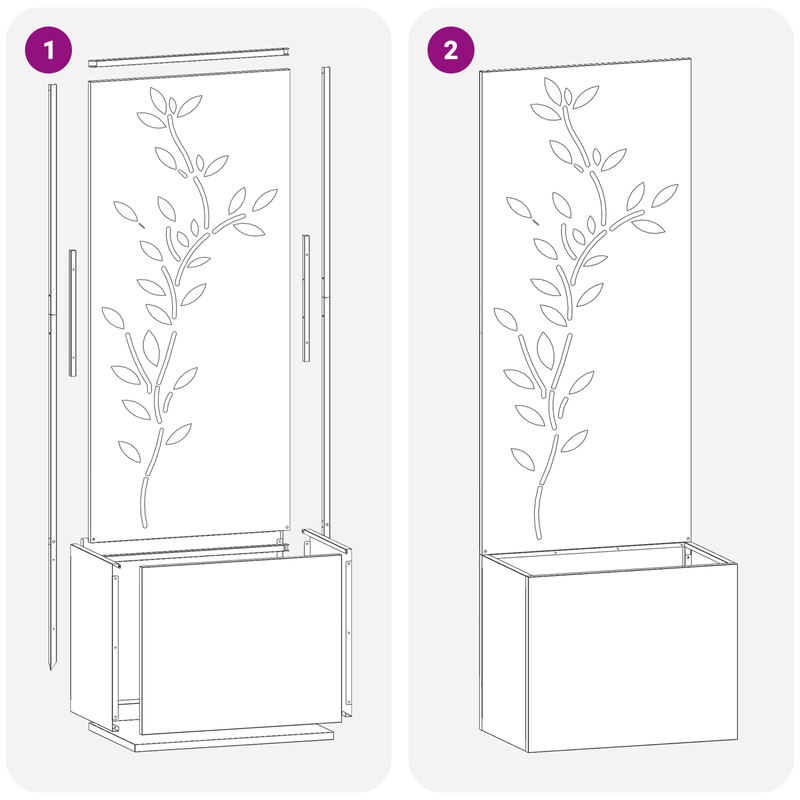 Casa si Gradina - Gradinarit si plante - Plante si ghivece - Ghivece si suporturi - Ghiveci de Gradina cu Panou Decorativ Alb 50 x 140 cm - Infinity.ro